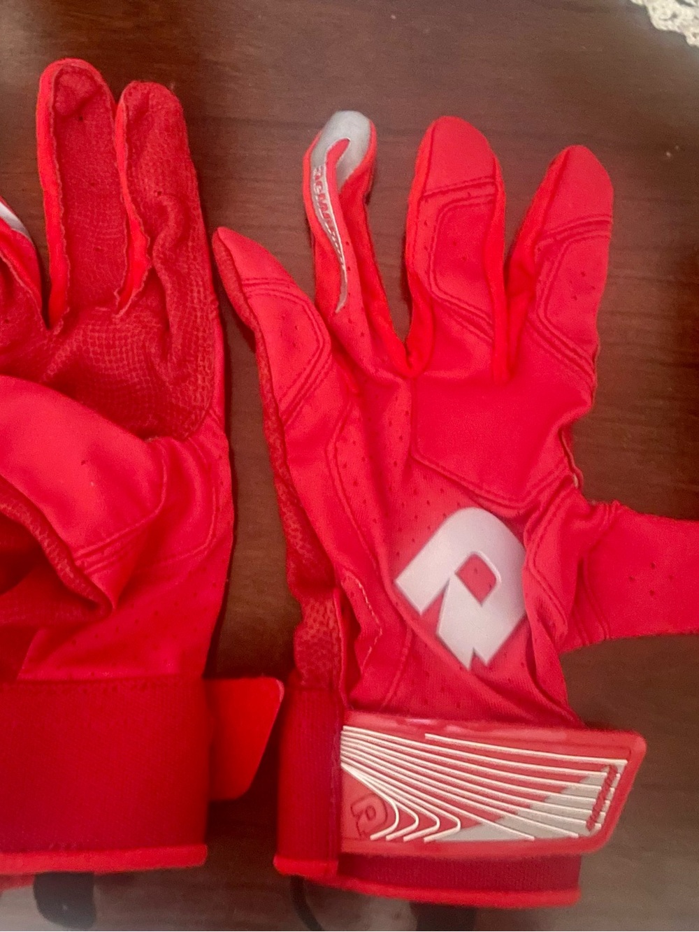 Red Kids Sports Gloves - Youth Athletic Grip Gloves